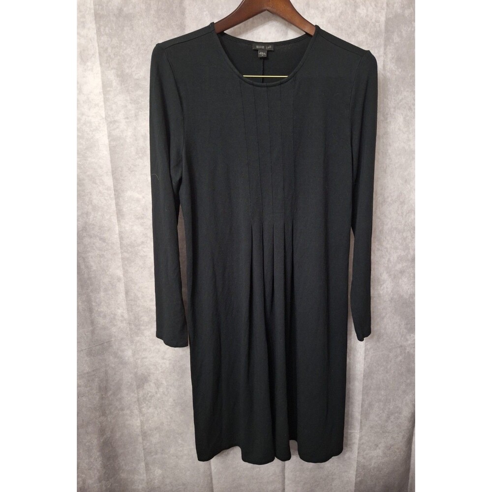 J. Jill Wearever Jersey Knit Midi Dress Sz M Black L/S Classic Basic Minimalist